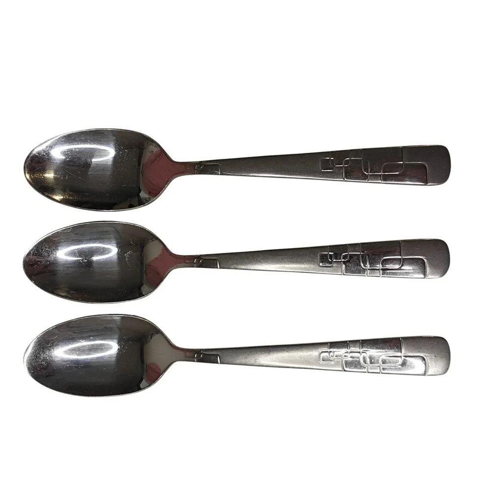 3 Soup Spoons Oneida Quadratic Stainless Flatware 7